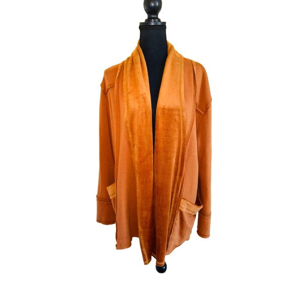 Women's Velvet Cardigan Jacket Shawl Collar Open Front Vintage Office Blazer Jac - Picture 1 of 11